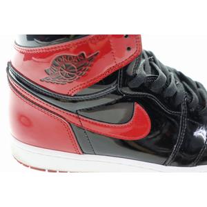 ナイキ NIKE AIR JORDAN 1 RETRO HIGH OG PATENT BRED 28cm 555088-063 AJ1 エア ジョーダン レトロ ハイ オリジナル パテント ブレッド スニーカー 赤 黒 【ブランド古着ベクトル】【中古】▲■260609 メンズ