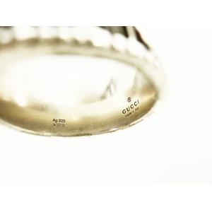 グッチ GUCCI GGリーフリング 13号 Ag925 SILVER スターリング シルバー ダブルG ワイドリング 指輪 【ブランド古着ベクトル】【中古】▲■260809 メンズ レディース