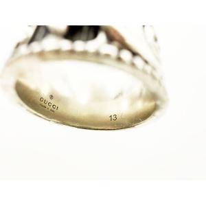 グッチ GUCCI GGリーフリング 13号 Ag925 SILVER スターリング シルバー ダブルG ワイドリング 指輪 【ブランド古着ベクトル】【中古】▲■260809 メンズ レディース
