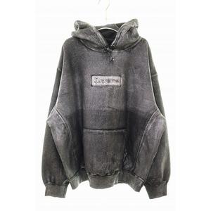 シュプリーム SUPREME × MM6 MAISON MARGIELA 24SS FOIL BOX LOGO HOODED SWEAT SHIRT BLACK Lサイズ メゾンマルジェラ フォイル ボックス ロゴ フーデッド スウェットシャツ ブラック 黒 【ブランド古着ベクトル】【中古】☆AA★■260813 メンズ