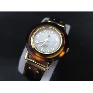 Brain Quartz べっ甲風 クォーツ 腕時計 レディースウォッチ