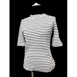 美品 ユニクロ Uniqlo ボーダー 五分袖 ボトルネック Tシャツ カットソー 白黒 M O2 レディース 039 ベクトルパーク 美品 ユニクロ Uniqlo ボーダー 五分袖 ボトルネック Tシャツ カットソー 白黒 M O2 レディース 039 ベクトルパーク