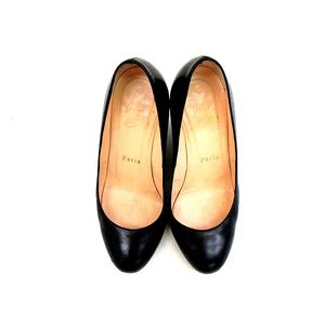 Christian Louboutin 黒 レザー ウェッジヒール　ウェッジ クリスチャンルブタン Christian louboutin ウェッジソール