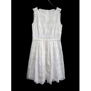 アナイ Anayi ワンピース 38 M 白 ホワイト コットン ボーラーレース ひざ丈 ノースリーブ 春夏 レディース 048 ベクトルパーク