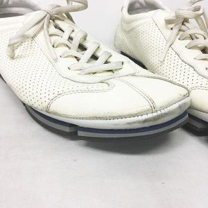 プラダスポーツ PRADA SPORT エナメル レザー スニーカー 白 ホワイト 