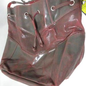 ディーゼル DIESEL 巾着 パンチングクラックレザーバッグ 2way 巾着 斜 