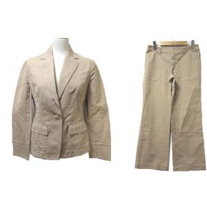 ポールスチュアート Paul Stuart パンツスーツ ベージュ 綿麻 コットン リネン 6 Mサイズ相当 ジャケット 1b Rrr X レディース 049 ベクトルパーク