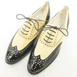 CHANEL ドレスシューズ 革靴 ココマーク バイカラー ブラック ホワイト