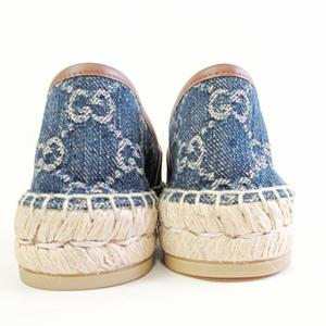 グッチ GUCCI 美品 580877 GG柄 エスパドリーユ スリッポン フラット 