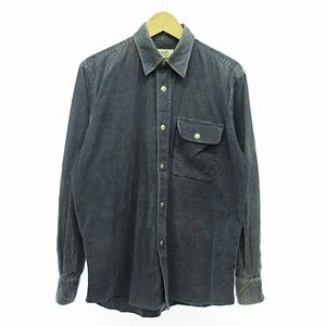 エルメス HERMES コーデュロイ シャツ 長袖 セリエボタン 青 41/16 