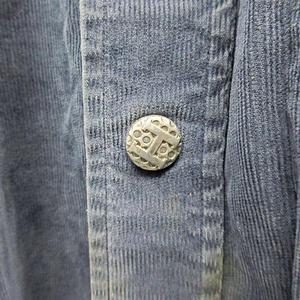 エルメス HERMES コーデュロイ シャツ 長袖 セリエボタン 青 41/16 