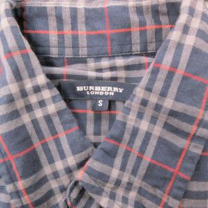 希少　バーバリーロンドン　ベルト付き　シャツ　長袖　ロゴボタン　ネイビー　38 バーバリー ロンドン BURBERRY LONDON シャツ ボタンダウン 長袖