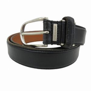バーバリー BURBERRY ベルト レザー シルバーバックル ハトメ 黒
