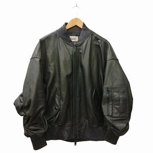 ノート NotE BALLOON BOMBER JACKET レザー ジャケット ブラック 44 M 