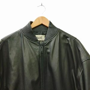 ノート NotE BALLOON BOMBER JACKET レザー ジャケット ブラック 44 M 