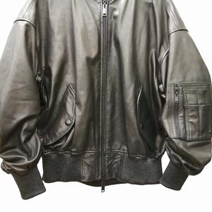 ノート NotE BALLOON BOMBER JACKET レザー ジャケット ブラック 44 M 