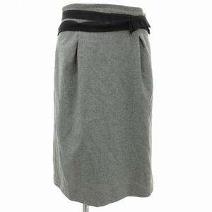 フォクシー FOXEY スカート ひざ丈 ウール カシミヤ混 リボン 42 M  