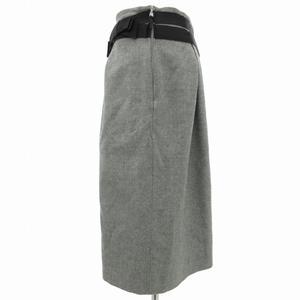 フォクシー FOXEY スカート ひざ丈 ウール カシミヤ混 リボン 42 M  