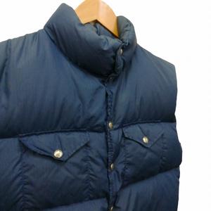 ザノースフェイス THE NORTH FACE 80s ヴィンテージ 茶タグ ナイロン ダウンベスト USA製 ネイビー L ■GY09 メンズ