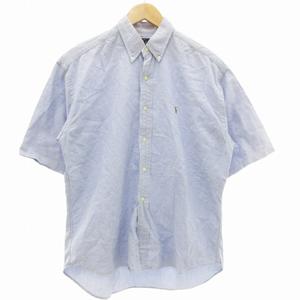 ラルフローレン RALPH LAUREN ボタンダウンシャツ 半袖 ロゴ刺繍 15.5-33 M 青 ブルー /SS 1102 ■GY09 メンズ