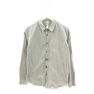 マーガレットハウエル MHL. ギンガムチェック シャツ M 白 ホワイト 黒 ブラック 長袖 トップス メンズ