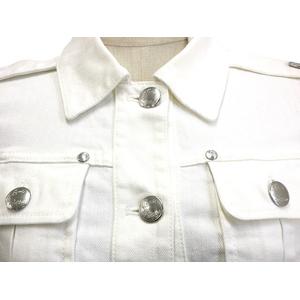ルイヴィトン LOUIS VUITTON デニム ジャケット ベルト付き 36 ホワイト 白 上着 アウター Gジャン レディース