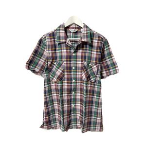 ファイブブラザー FIVE BROTHER チェック柄 半袖 ボタンシャツ L マルチカラー トップス メンズ