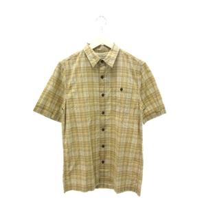 未使用品 エルエルビーン L.L.BEAN 半袖 チェック シャツ S ベージュ系 トップス メンズ