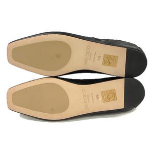 ジミーチュウ JIMMY CHOO LENI FLAT 36 ブラック 黒 フラット シューズ ロゴ エンボス ナッパレザー 靴 パンプス 革 ☆AA★ レディース