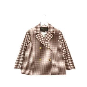 ルイヴィトン LOUIS VUITTON ギンガムチェック ダブル ジャケット 2way ベスト 34 ブラウン 茶 アウター 上着 レディース
