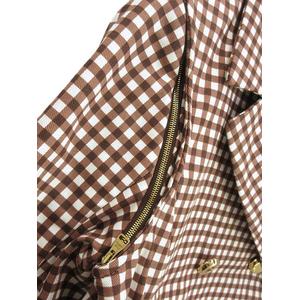 ルイヴィトン LOUIS VUITTON ギンガムチェック ダブル ジャケット 2way ベスト 34 ブラウン 茶 アウター 上着 レディース