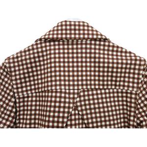 ルイヴィトン LOUIS VUITTON ギンガムチェック ダブル ジャケット 2way ベスト 34 ブラウン 茶 アウター 上着 レディース
