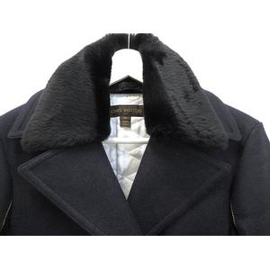 ルイヴィトン LOUIS VUITTON ウール コート ファー付き レザー