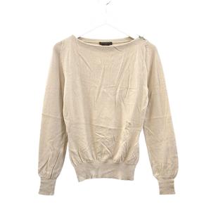 ルイヴィトン LOUIS VUITTON カシミヤ ニット プルオーバー M ベージュ カシミア トップス ☆AA★ レディース
