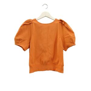 ジャスグリッティー JUSGLITTY パールボタン 2WAY ニットトップス 2 オレンジ 半袖 レディース