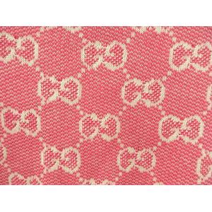 グッチ GUCCI GG柄 ジャガード ウール コットン ニット ワンピース 629464 XS ピンク 半袖 総柄 ☆AA★ レディース