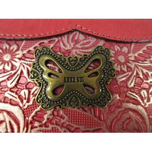 美品　アナスイ　ハート柄　花柄　財布　ANNA SUI L字ファスナー　長財布 ANNA SUI アナスイ 長財布 L字ファスナー 本革 レディース