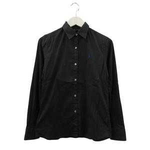 ラルフローレン RALPH LAUREN シャツ 長袖 レギュラーカラー ブラック 黒 7号 S トップス レディース