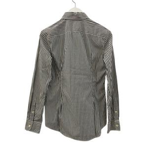 ラルフローレン RALPH LAUREN シャツ 長袖 ストライプ ボタンダウン グレー ホワイト 綿 コットン カスタムフィット 6 トップス レディース