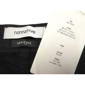 未使用品 ノンネイティブ nonnative × IMA:ZINE DWELLER 5P T-LEG JEANS 02 C/P WEAPON STRETCH NN-P4653 イマジン ストレッチ ジーンズ パンツ 1 黒 ブラック ボトムス メンズ