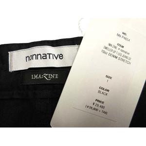 未使用品 ノンネイティブ nonnative × IMA:ZINE DWELLER 5P T-LEG JEANS 02 10oz DENIM STRETCH NN-P4654 イマジン ストレッチ ジーンズ パンツ 1 黒 ブラック ボトムス メンズ