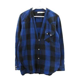 ノンネイティブ nonnative RANCHER SHIRT JACKET COTTON BLOCK PLAID NN-SJ3707 ランチャーシャツ ジャケット 1  ブルー チェック 長袖 カーディガン トップス メンズ