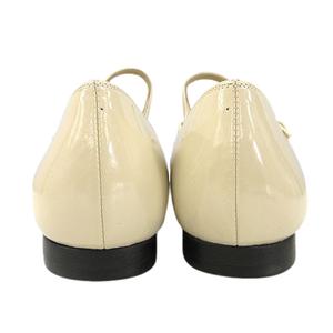 未使用品 ルタロン Le Talon GRISE レザーラウンドメリージェーン パンプス 23.0cm ベージュ 牛革 フラットシューズ 靴 レディース