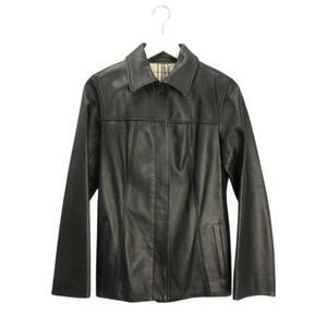 バーバリー ロンドン BURBERRY LONDON ラムレザー ジャケット 38 ブラック 黒 アウター 上着 羊革 レディース
