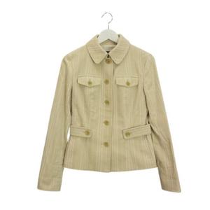 バーバリー ロンドン BURBERRY LONDON コーデュロイ コート ジャケット 38 アイボリー系 アウター 上着 レディース