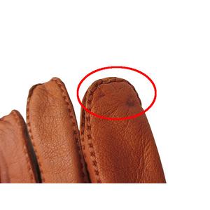 HERMES 新品未使用 ハーモニー レザーグローブ エルメス HERMES レザー グローブ 本革 手袋 8 1/2 赤茶色 ☆AA