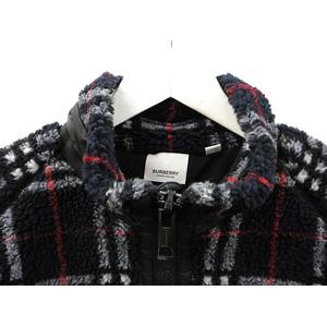 バーバリー BURBERRY フリース ジャケット チェック M ネイビー 紺 アウター 上着 ☆AA★ メンズ