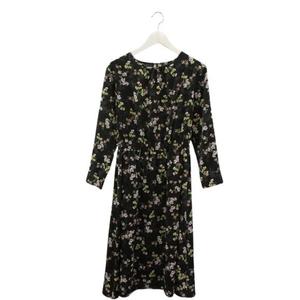 未使用品 ケティ KETTY  ロングワンピース 長袖 黒 花柄 薄手 レディース