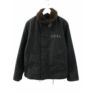アルファ ALPHA N-1 DECK JACKET デッキジャケット 20521 黒 ブラック L ジップアップ アウター メンズ