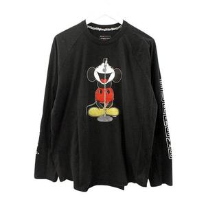シュプリーム SUPREME × Number (N)ine × Mickey Mouse Raglan L/S Top ナンバーナイン ミッキーマウス ラグラン ロングスリーブトップ L 黒 ブラック ロンT 長袖 Tシャツ カットソー プリント トップス ☆AA★ メンズ